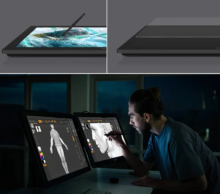 Huion Pro 24 (4K) 4K Resolution Anti-glare Etched Glass Full Lamination 24 Inches Large Size Creative 4K Pen Display