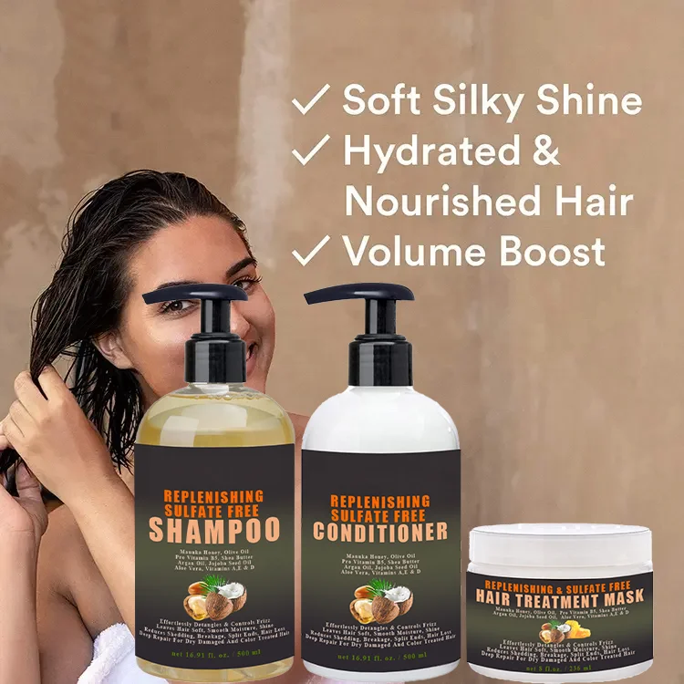 Шампунь для глубокого ремонта и кондиционер маска волос с сырым медом оливковым маслом восстановления блеска