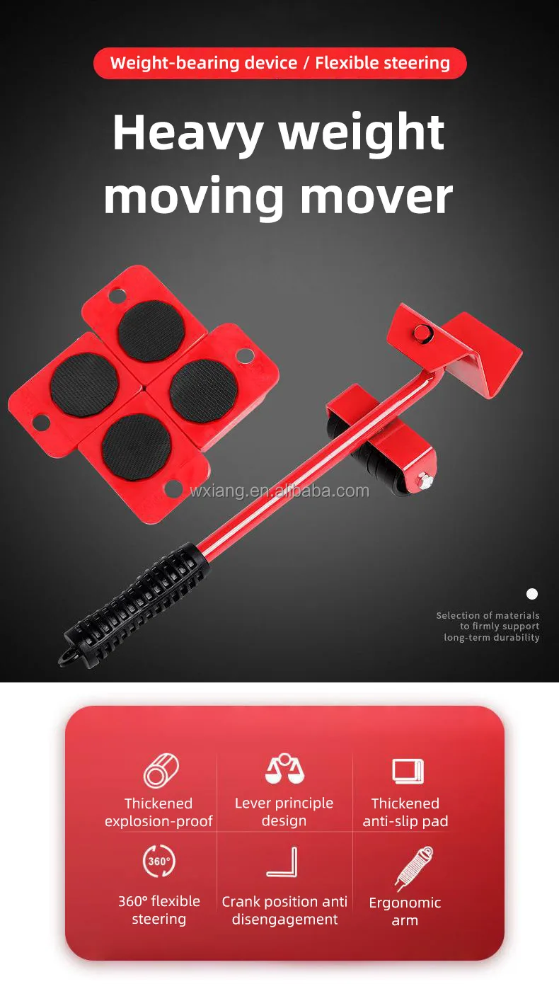 Heavy Duty Furniture Lifter Set With 4 Sliders For Easy And Safe Moving