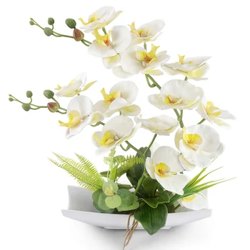 ZBPASL- Amazon High Quality Real touch Cheap PU Artificial Orchid Plants Orchid Flowers in Vase, Orchid for Indoor Decoration