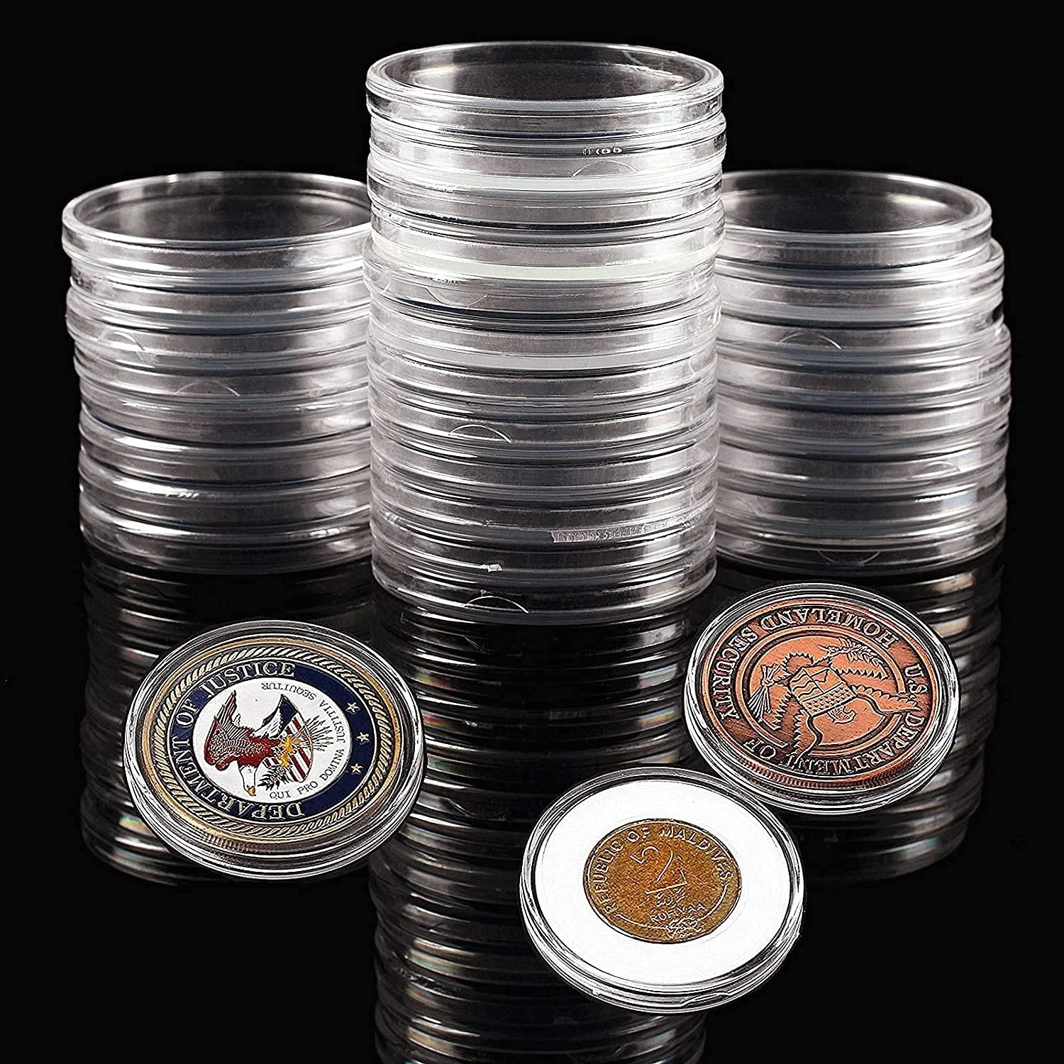 45mm 초승달 모양의 오프닝 코인 프로텍터 두꺼운 Ps 실버 달러 코인 캡슐 수집