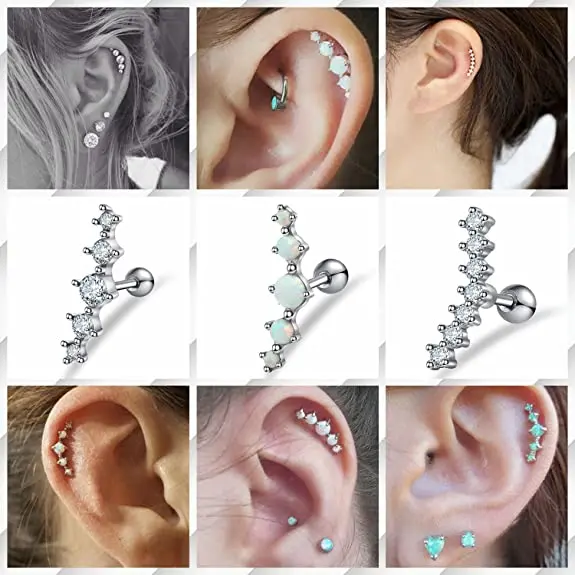 Sex 2022 Stainless Steel Ear Tragus Earrings Helix Daith Body Piercing Cartilage Jewelry With