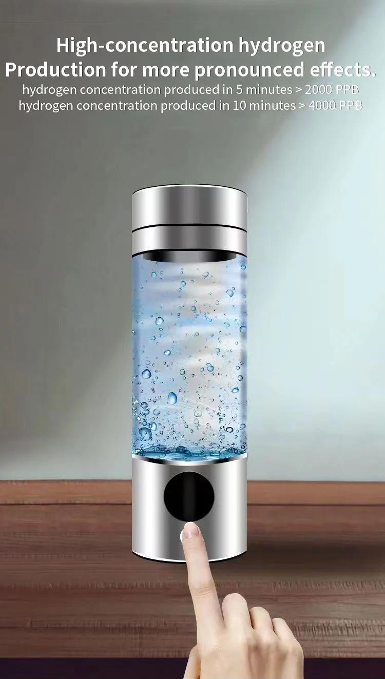 Magnetic Charging Port Hydrogen Water Generator 280Ml Hydrogen Water Bottle Hydrogen Rich Water Glass Health Cup Home Travel