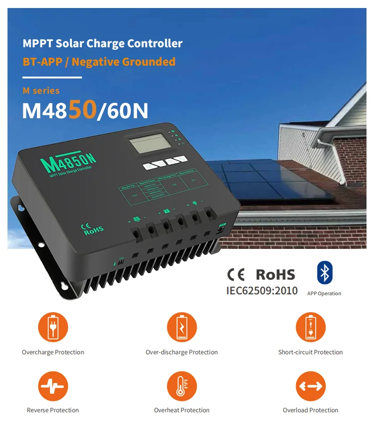 Negative Grounded Design MPPT Charge Controller Solar Charger 50A 60A ...