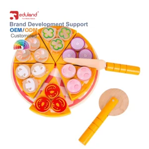 Children's Wooden Pizza Kitchen & Food Puzzle Pretend Play Cutting Toy