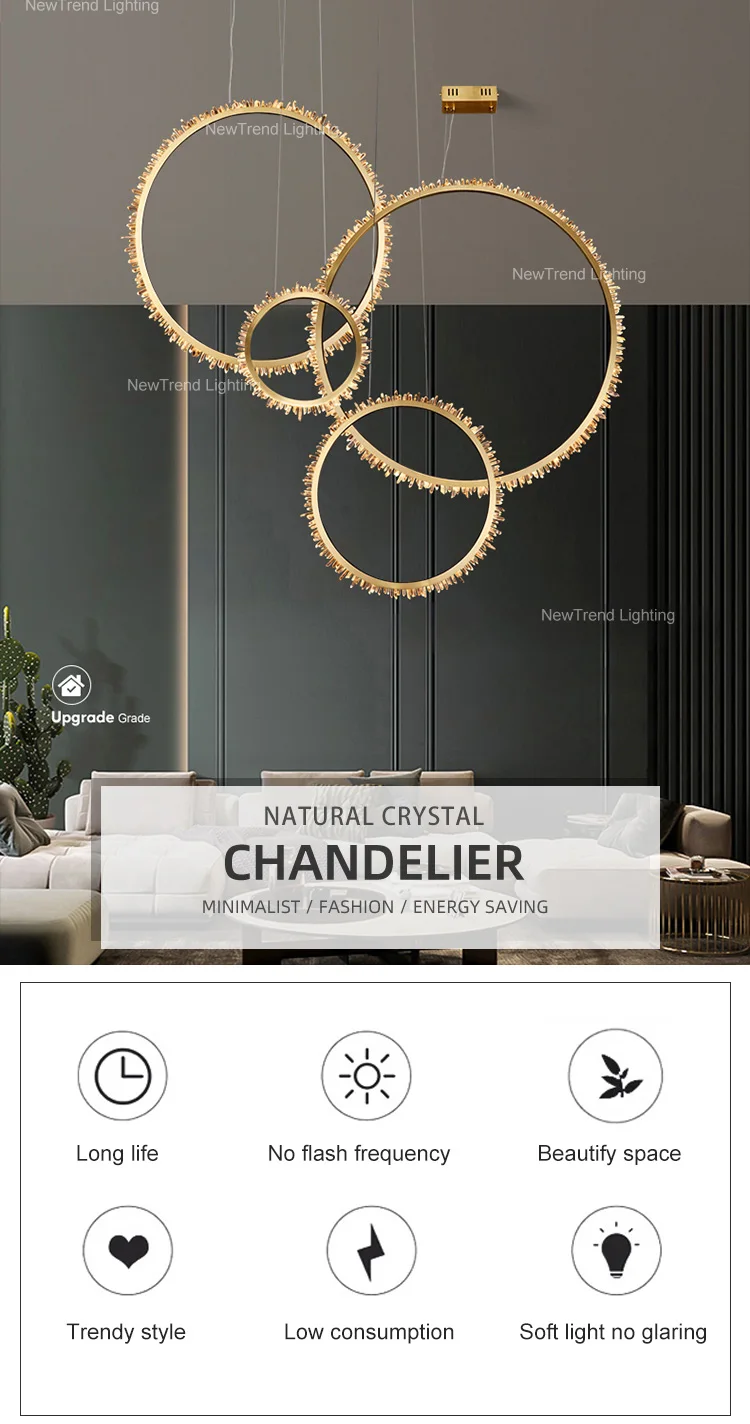 cpl 230 modern minimalist style circular crystal chandelier living room dining room decorative led pendant light  -0