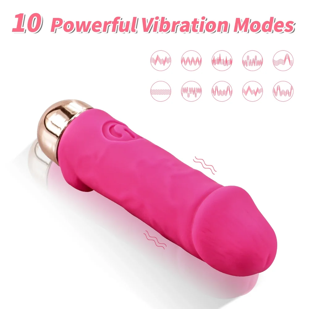 Vagina Clitoral Stimulator Female Sex Toys Silicone G Spot Realistic Dick Vibrating Bullet Mini Vibrator Dildo For Women Girl_voghion.com