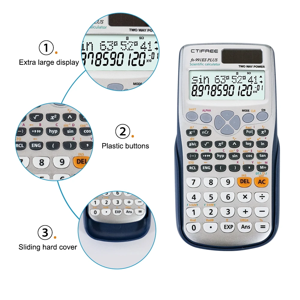 991 Es Plus Calculator 240 Functions New Hot Selling Education Calculadora Cientifica Student Scientific Calculator Fx 991 MS