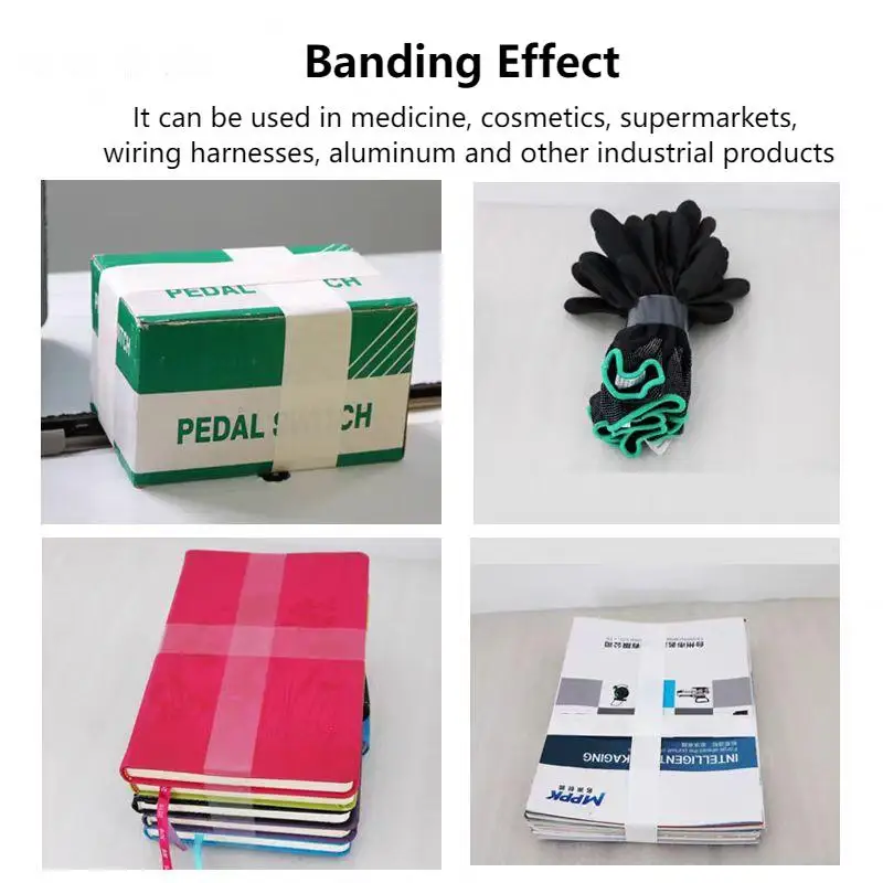 Automatic Small Opp Sealing Binding Machine Kraft Paper Bander Cash Tape Strapping Banding Machine