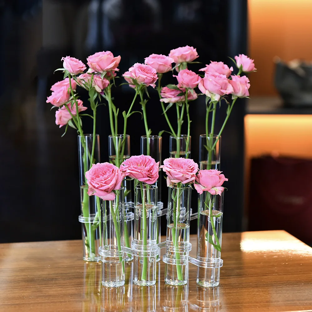 Test Tube Vase Flowers Greenery Hydroponic Glass Vase Planter Home Furnishings Collapsible Vase