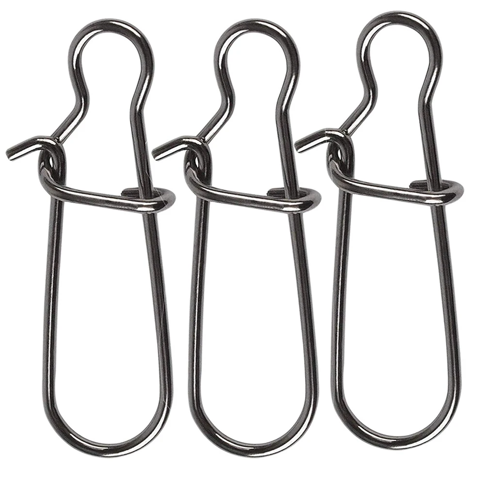 Fishing Snap Clips 100pcs Stainless Steel Fishing Safety Snaps Clip Interlock Line Terminal Tackle Accessory for Fishing Outdoor