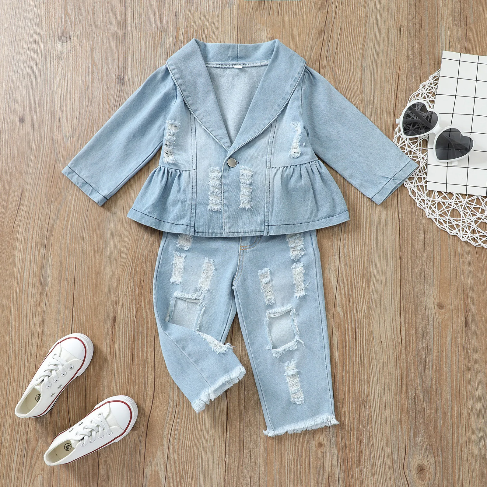 Spring Autum Baby Boy Boutique Clothing Set Fashion Boys Denim Jacket And  Pants 2 Piece Outfits Kids Bebes Girls Suits 2-9 Years - Children's Sets -  AliExpress