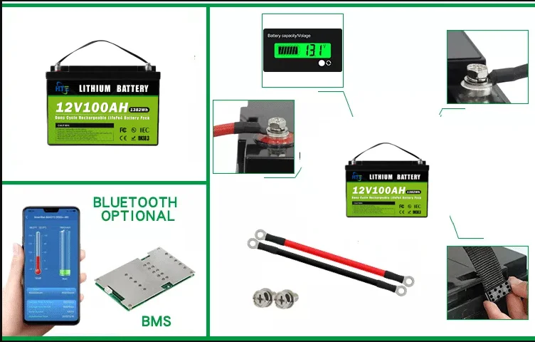 Deep Cycle 12v lead acid replacement battery 100ah 200ah lithium lifepo4 cylindrical battery cell with bms home storage details