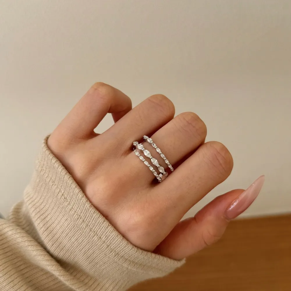 KAKODIY Personalized Statement Jewelry 925 Sterling Silver Multi-Layered Eternity Band 5A Cubic Zirconia Twist Dress Up Ring detail 3
