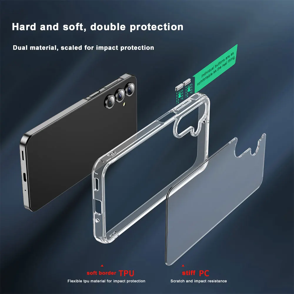 Laudtec Sjk954 Clear Phone Case Simple Business Cover Thin Shell Lightweight Bag Skin Friendly Tpu Pc For Samsung A16 factory