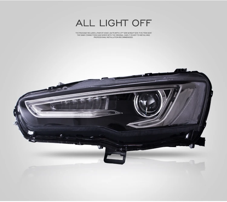 VLAND-faros LED delanteros para coche Mitsubishi, lámpara de Ojos de demonio con lentejuelas, para modelo Galant Lancer ex Fortis, 2008-2017