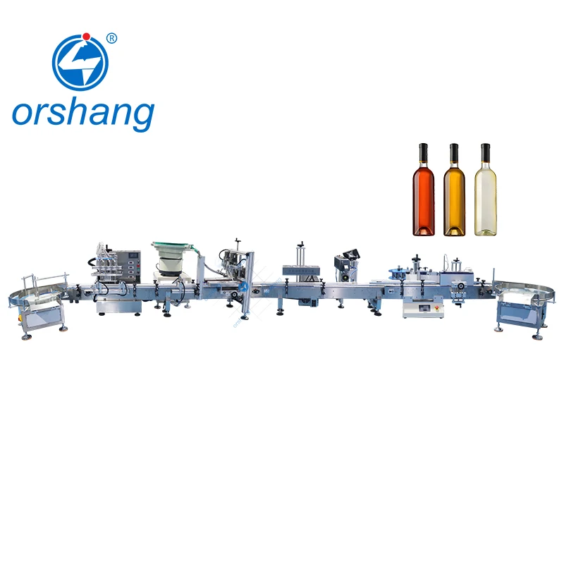 Orshang Customized 500ml 750ml Automatic Wine Bottle Filling and Capping Machine Whisky Vodka Filling and Packaging Line
