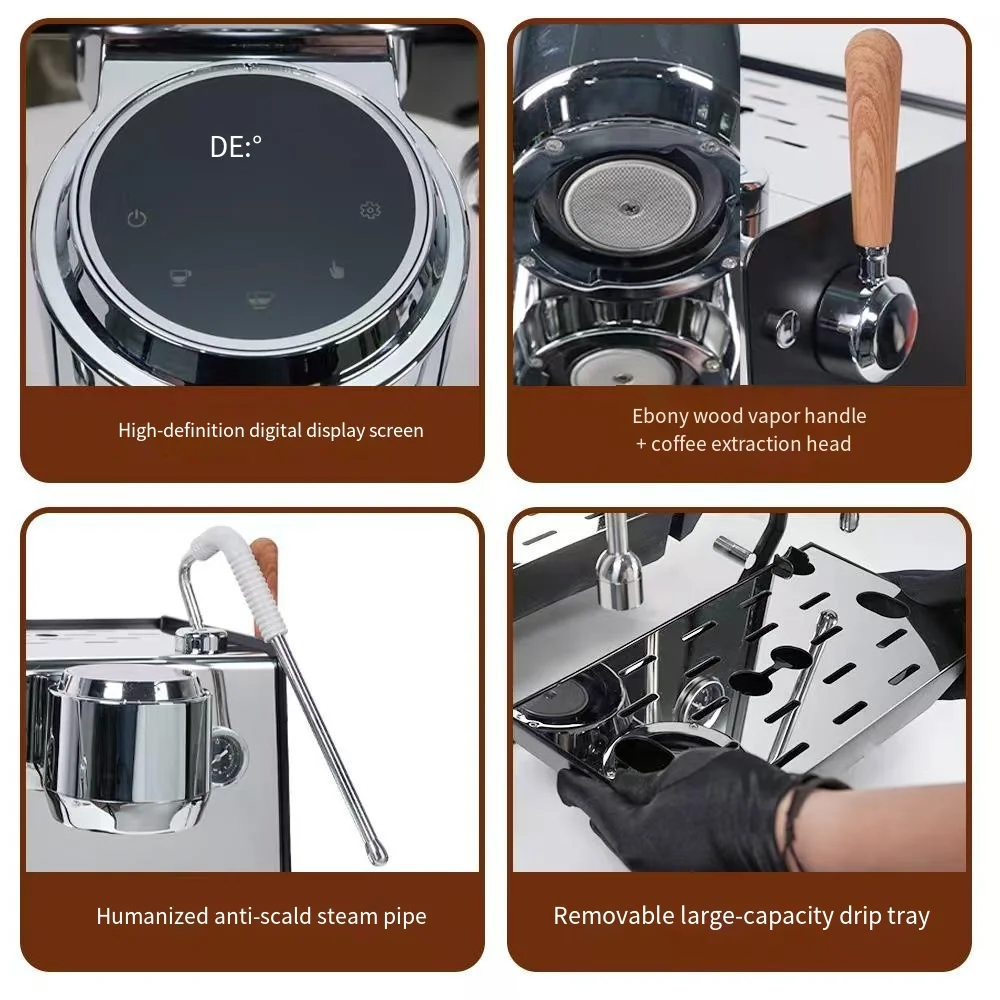 product single group cafe and home use espresso coffee machine cappuccino latte semi auto coffee maker-17
