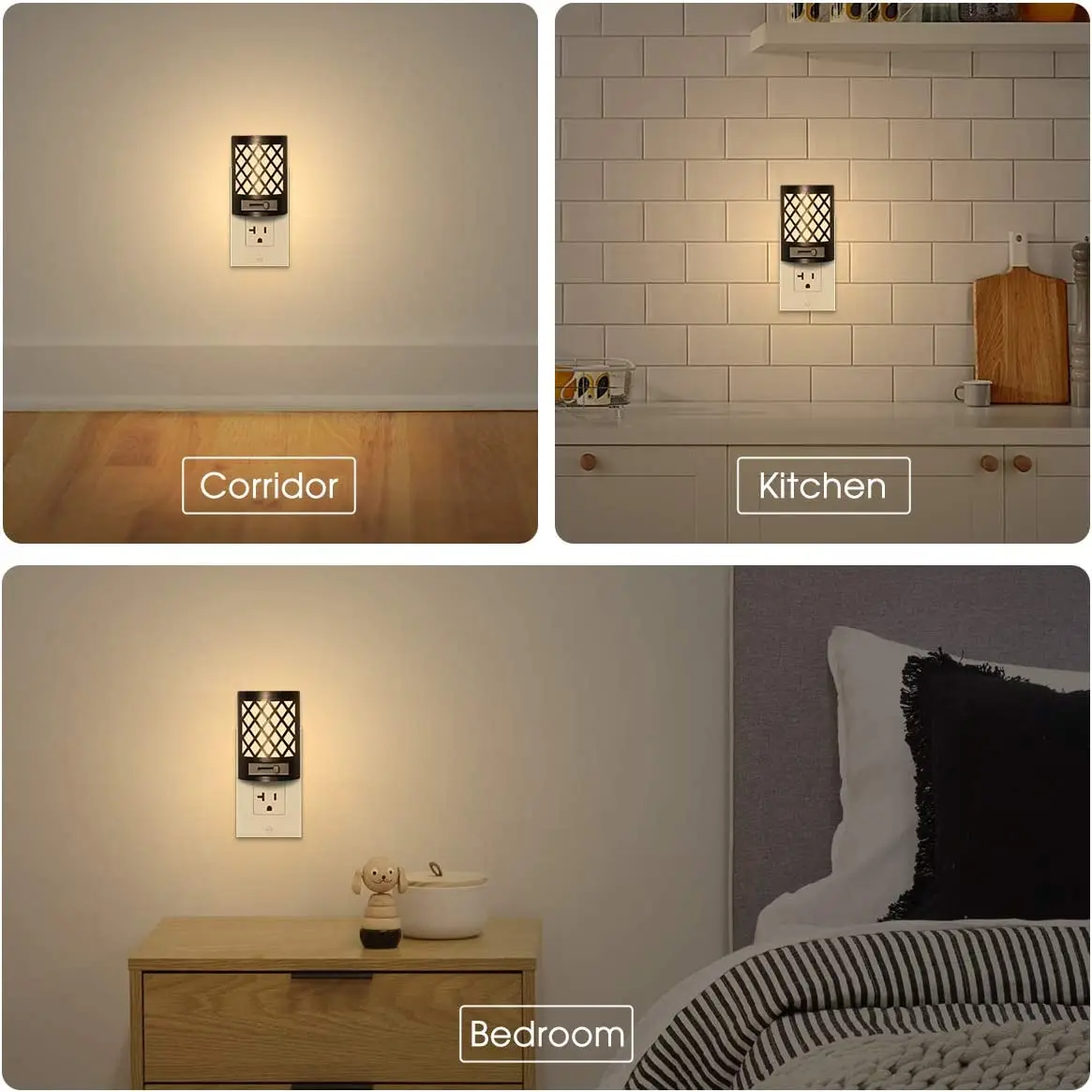 product 3000k 5000k plug in night light vintage style dusk to dawn sensor nightlight led night lamp for bedroom stairway-45