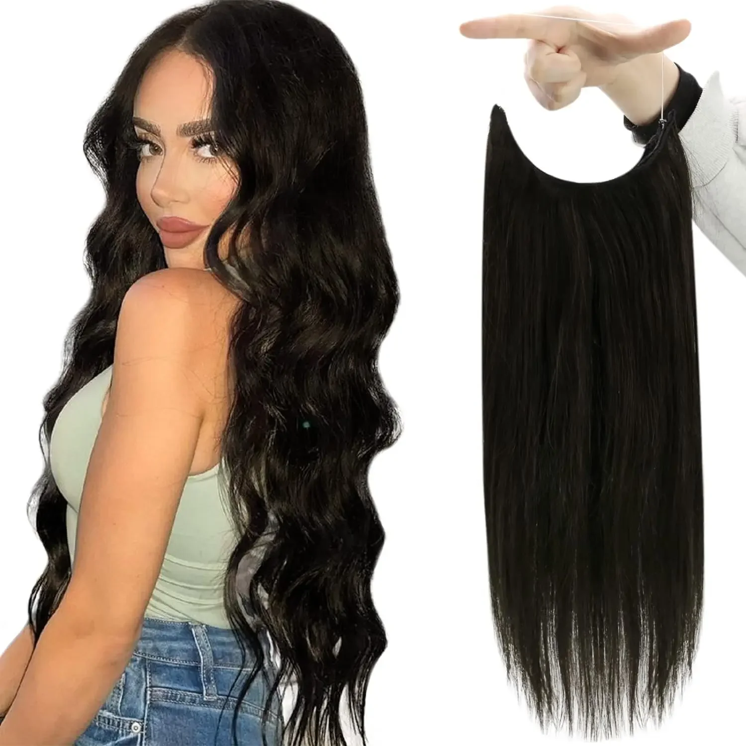Echthaar Extensions Natur Schwarz Flip-in Secret Line Für Salon_voghion.com
