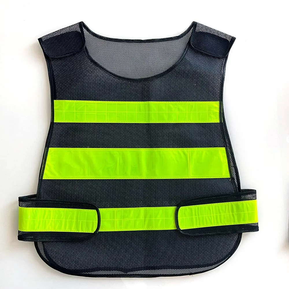 Дышащий светоотражающий защитный жилет HCLITE из черной сетки