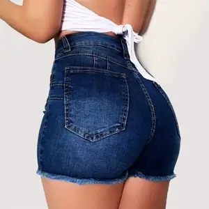 Summer Women Slim Shorts Trousers Fashion Ripped Jeans High Waisted Hotpant Slim Fit Ladies Jeans Broken Denim Shorts