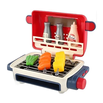 Multi-functional pretend play set funny bbq food Kitchen Toys Simulation Games BBQ Set Cooking Pretend Play with Clock for Kids
