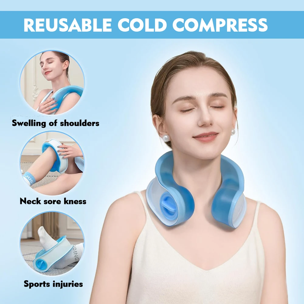new design wholesale custom neck ice pack reusable wearable cooling neck wraps ice neck cooler tube ring