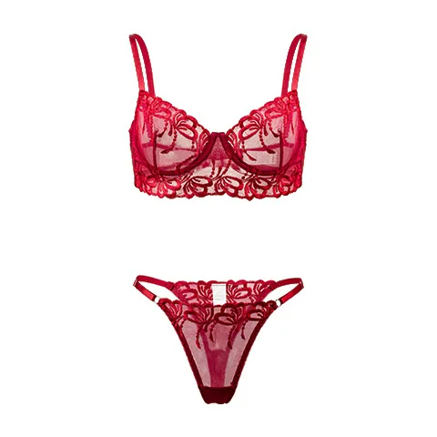 Set di due pezzi di reggiseno e mutandine trasparenti per ragazze intelligenti a buon prezzo_voghion.com