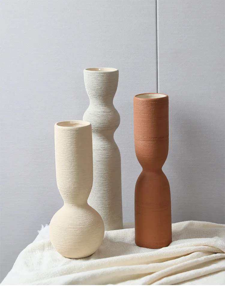 Modern Colorful Ceramic Flower Vase Set Home Desktop Dry Flower Vases ...