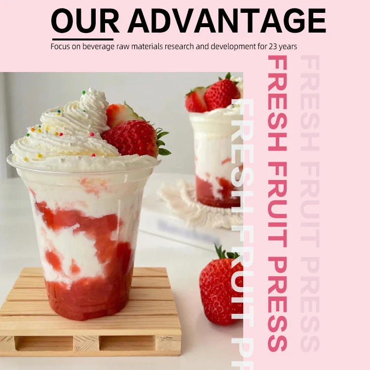 Strawberry Jam with Pulp Granules Strawberry Fruit Pulp Concentrate Cheese Berry Berry Fruit Tea Smoothie Milk Tea Ingredients