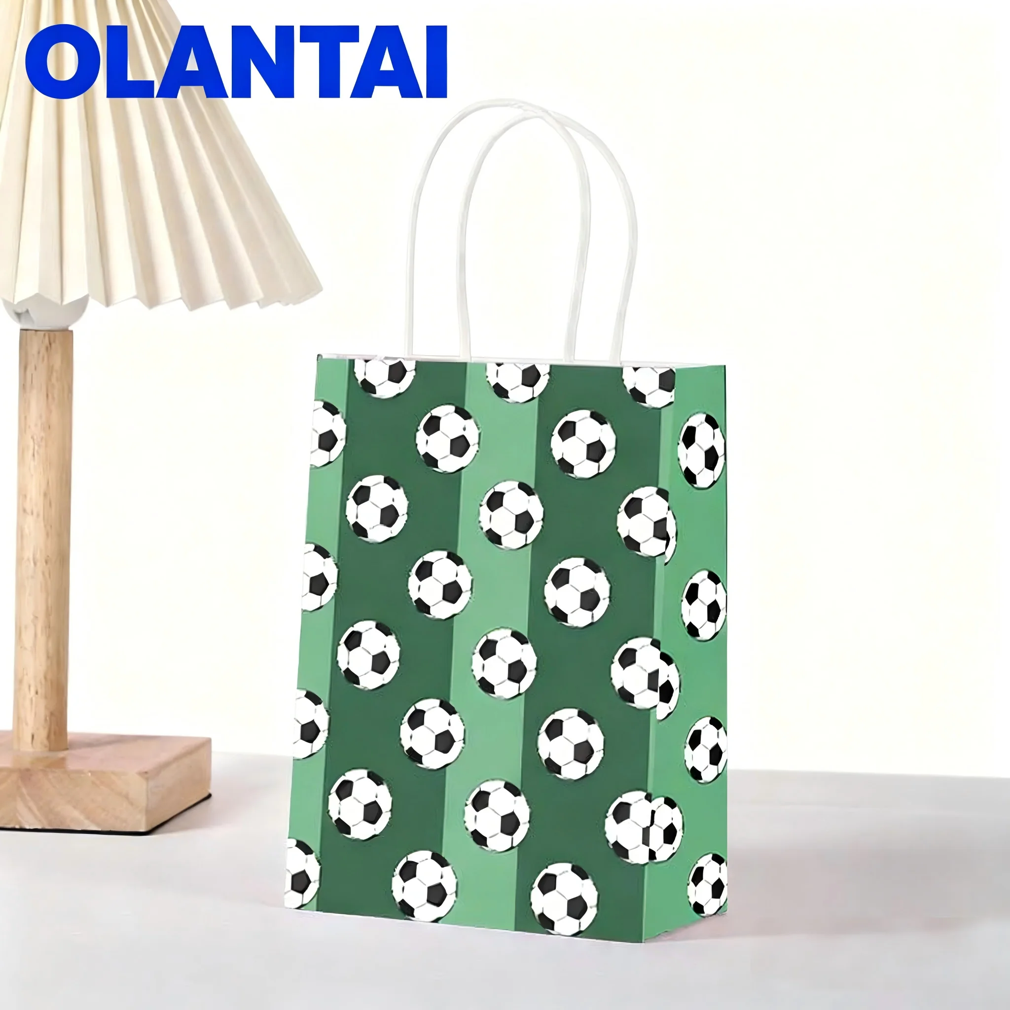 Recyclable Durable for Kraft Paper Bags with Custom Logo and Screen Printing for Football Stadium Takeaway Packaging