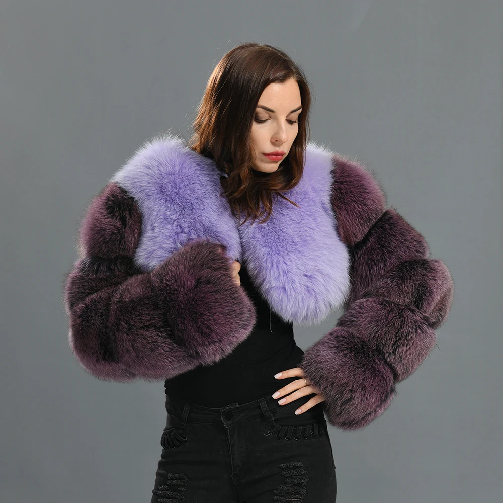 High Quality Thick Warm Real Fox Fur Overcoat American Style Real Fox ...