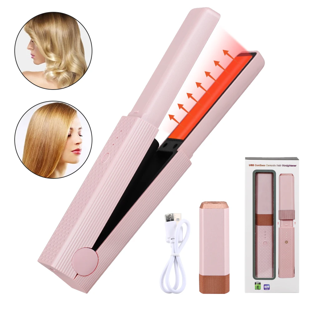 Custom Cordless Travel Flat Iron Rechargeable Mini Hair Straightener ...