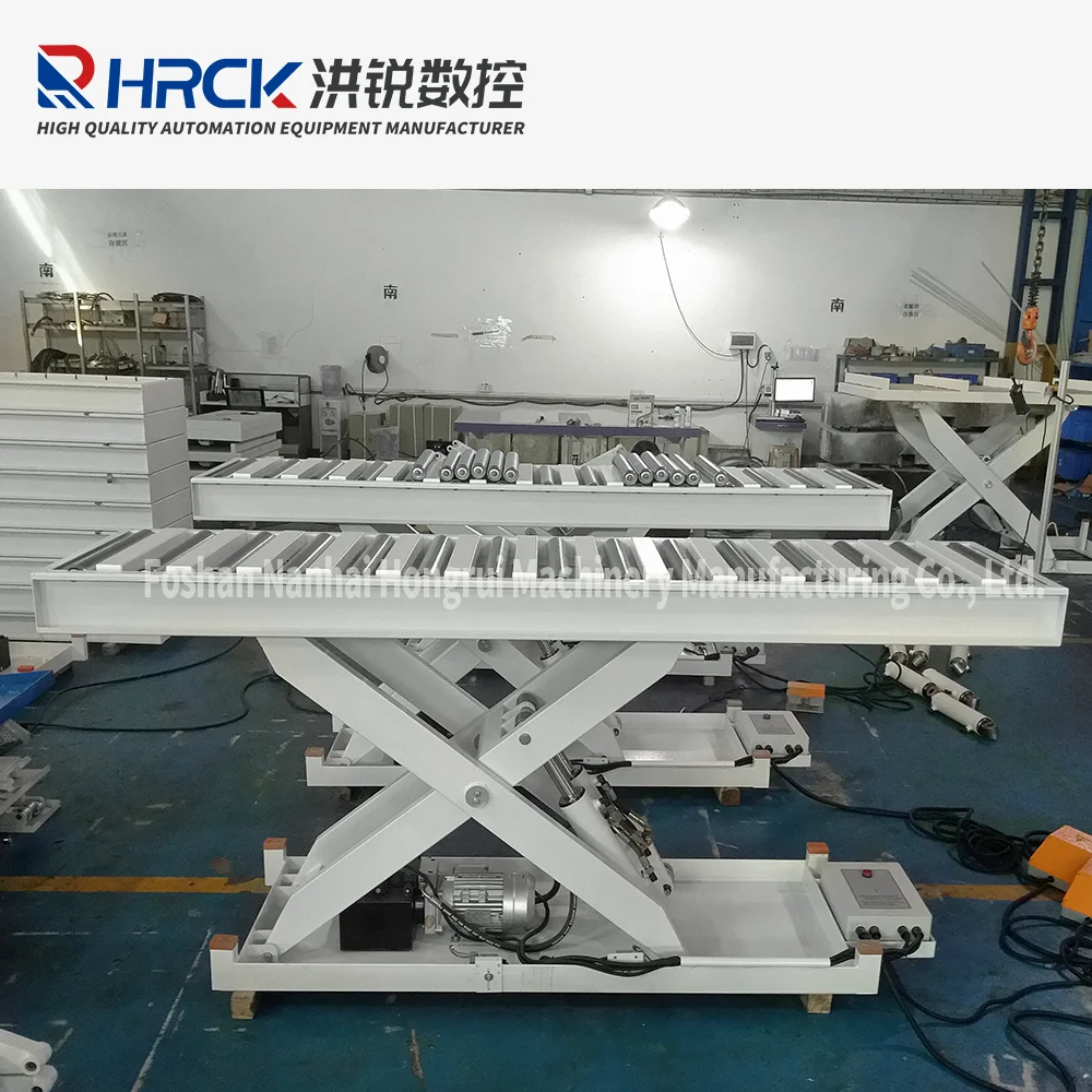 Hong rui Portable High Quality 1000kg Fixed Roller Type Strong Structure Lift Tables Used for Edgebanding Machine OEM