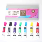 Painting Acrylic Wintree Factory Sale OEM DIY Rich Pigments Non Fading Artist Canvas Painting Waterproof Permanent 12ML Acrylic Colors Paint Set