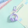 หูฟังสเตอริโอสีม่วง จี้ห้อยคอ หัวเข็มขัดประตู