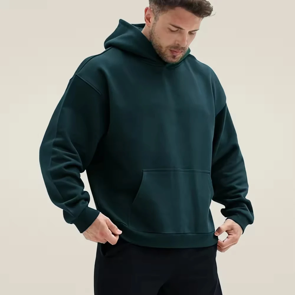 Men's Custom Thick Cotton Hoodie Heavyweight High Quality Oversize Hoodies for Men Puff Printing Hoodie gallery 2