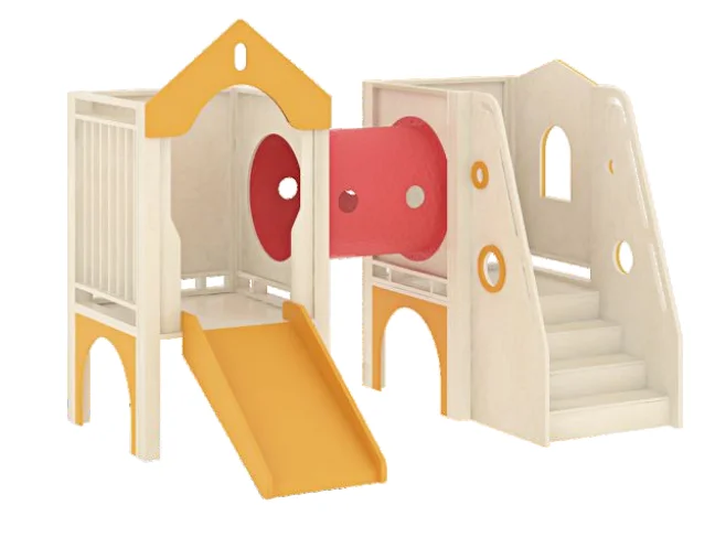 Eibele Kinder-Spielzimmer Unterhaltungsgerte Mit Rutschenset  Kinder-Indoor-Holzspielhaus fr Frhfrderungszentren