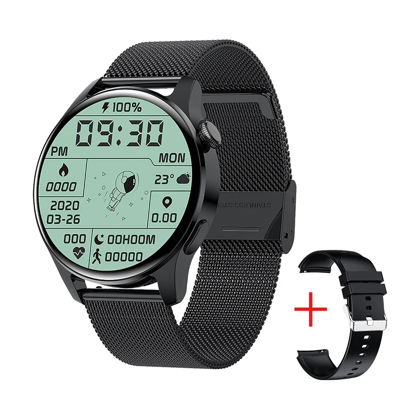A - Malha de aço Preto + + pulseira de presente