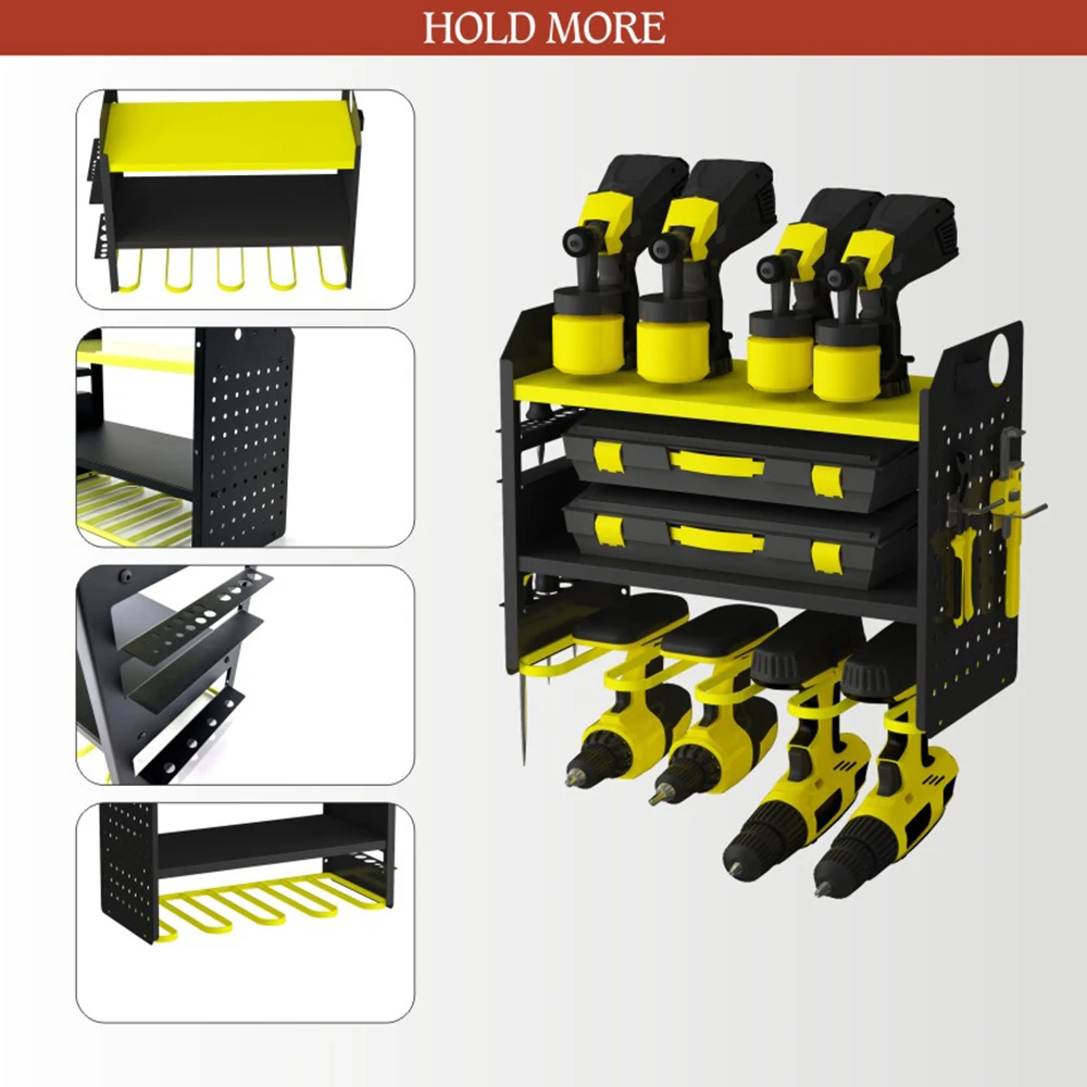 Factory Metal Garage Organization Drill Holder Wall Mount Tool Storage