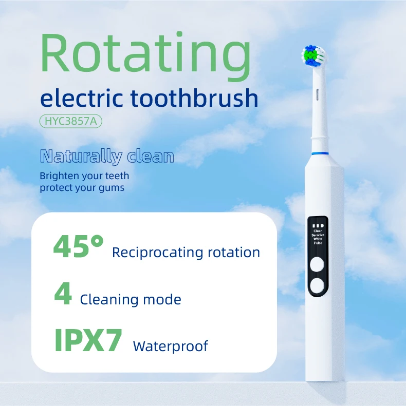 IPx7 Chargeable Electric Toothbrush Oral Cleaning Rotating Electric Toothbrush With 6 Soft Bristles Brush Heads supplier