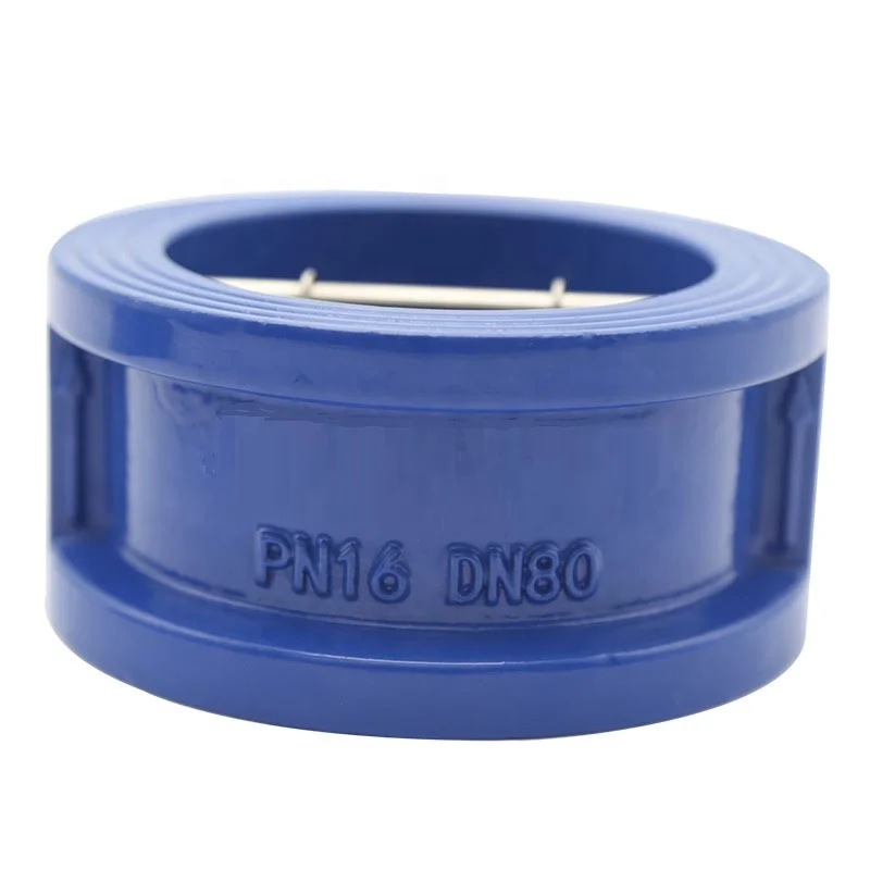 Dual Plate Manual Power Ductile Iron Universal Vertical Wafer Butterfly Flap Type Check Valve with DIN Flange OEM DN40-DN1400