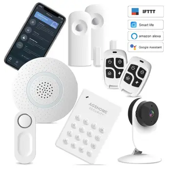 Factory smart WIFI 433Mhz wireless Security Alarm System for Complete Home and Business Security Auto dial and free massage