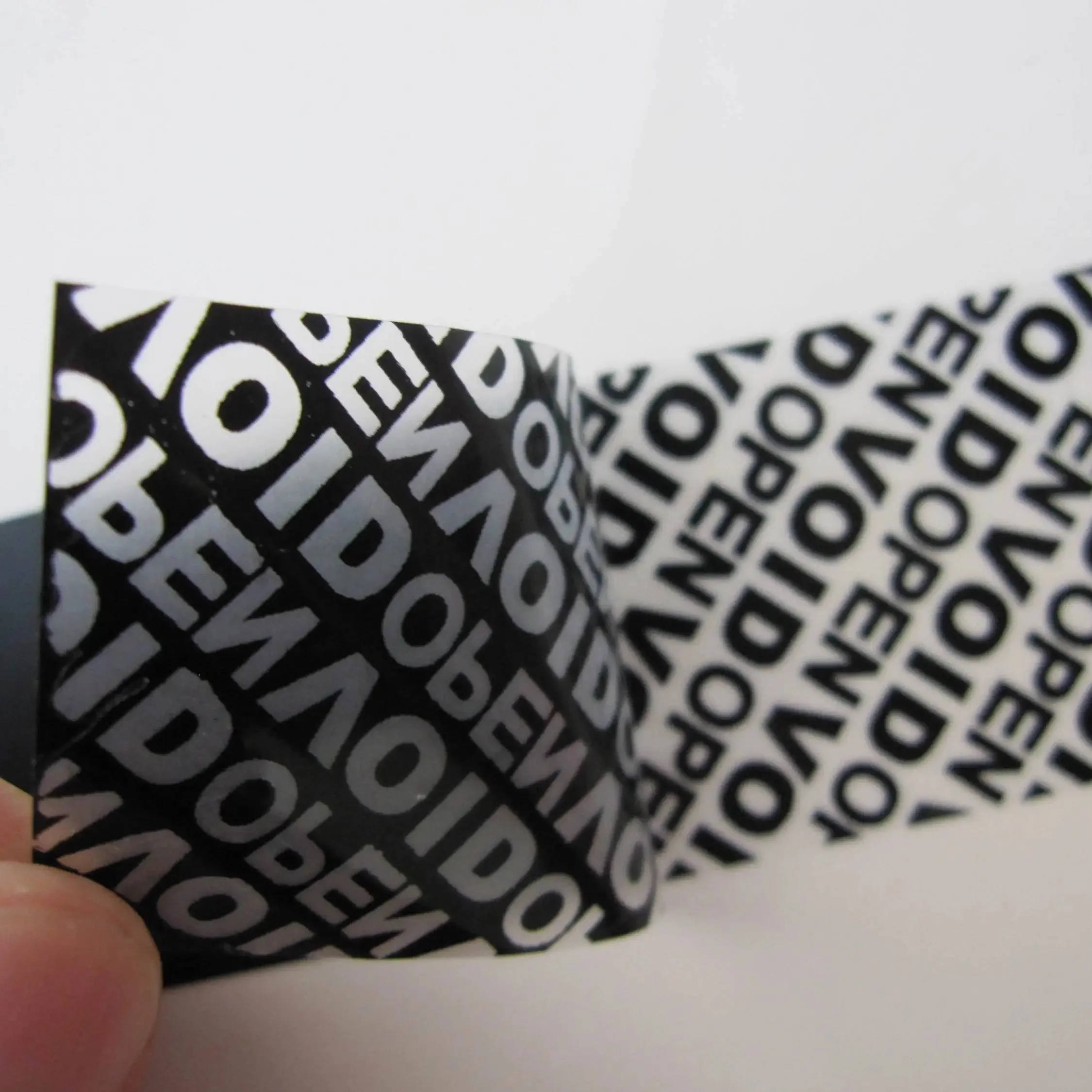 Matte Black Tamper VOID Sticker with Custom Logo Printed and Unique Number