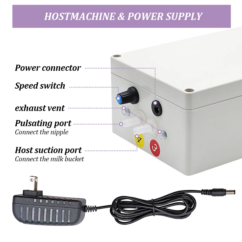 Portable 10L Operated Battery Rechargeable Single Cattle Cow Milking Machine With Pulsating Speed Adjustable  for Poultry Animal