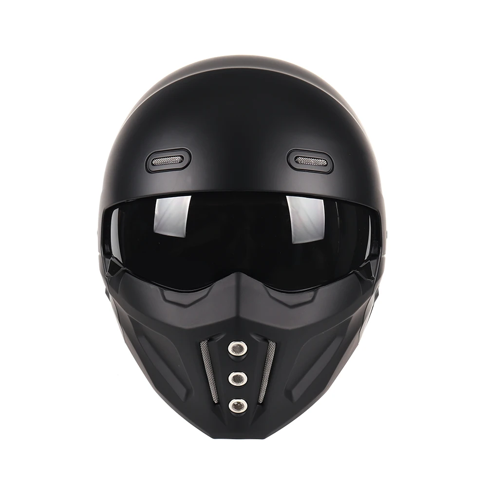 Hot Selling Full Face Samurai Scorpion Helmet Vintage Electric Bike Open  Face Motorcycle Helmets with Detachable Mask