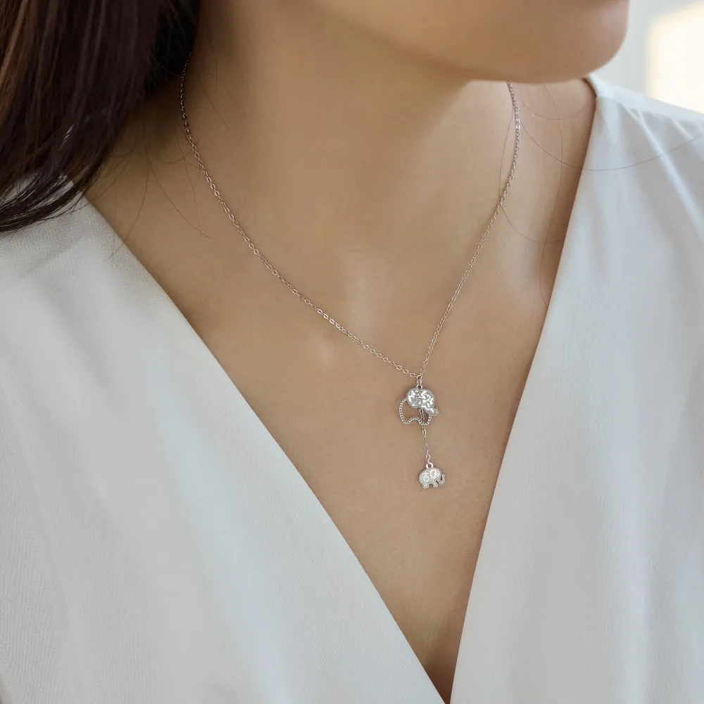 KAKODIY Personalized Fashion Jewelry Beautiful 925 Sterling Silver Chain AAAAA Zirconia Elephant Pendant Necklace Accessories detail 3