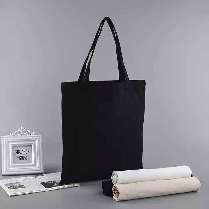 Custom Logo Printed Size Reusable Cotton Women Men Travel Shopper Tote Storage Shopping Bag Fabric Canvas Cloth Beach Handbags