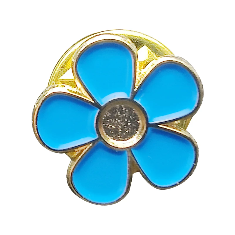 Masonic Forget Me Not Flowers Blue Soft Enamel Lapel Pin Badges Wholesale
